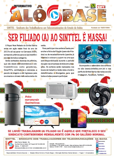 Ser filiado (a) ao Sinttel Ã© massa! Veja aqui o regulamento dos sorteios!